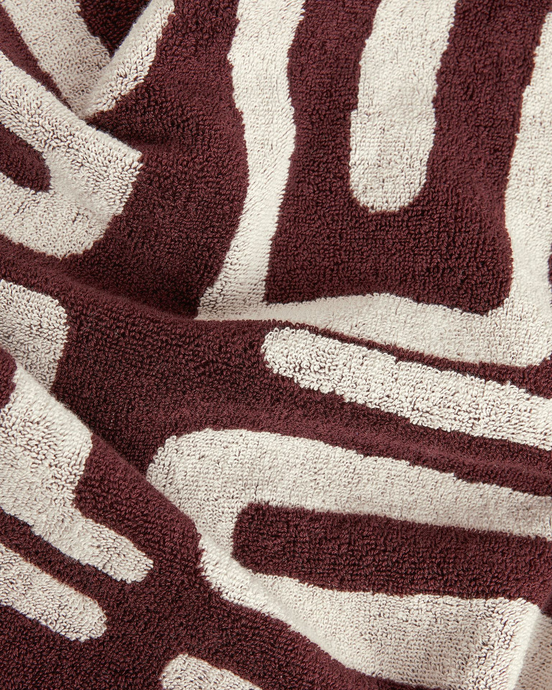 Kalahara Towel | Burgundy & Beige