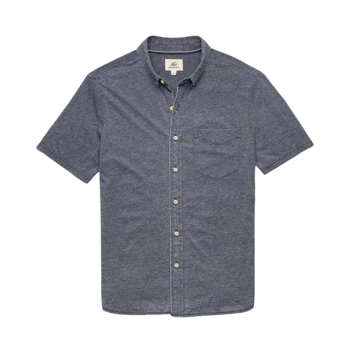 Tony Short Sleeve Burnout Knit Shirt | Navy Blazer