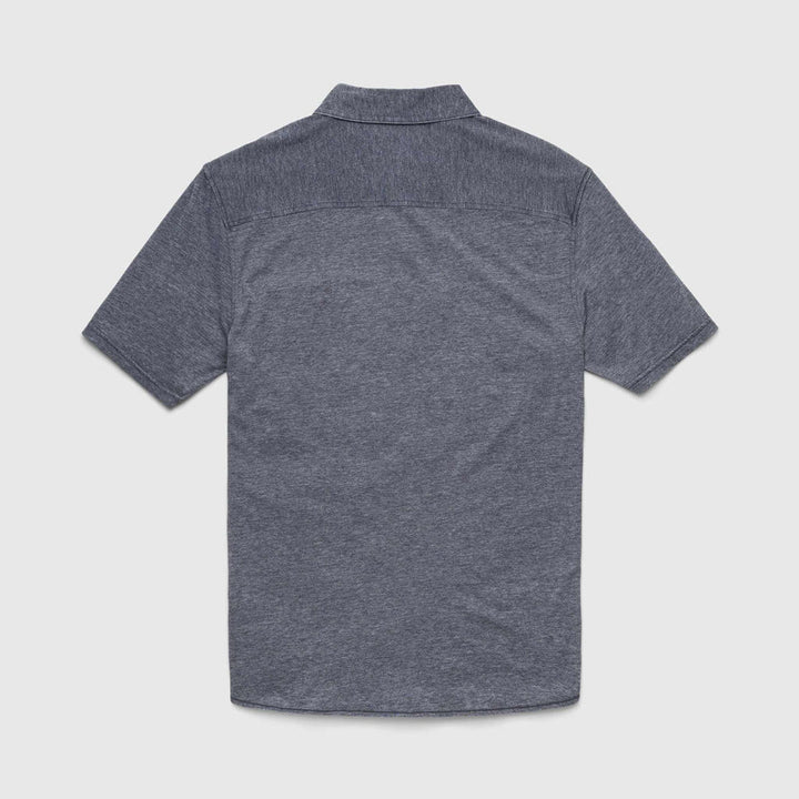 Tony Short Sleeve Burnout Knit Shirt | Navy Blazer