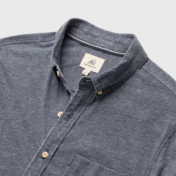 Tony Short Sleeve Burnout Knit Shirt | Navy Blazer