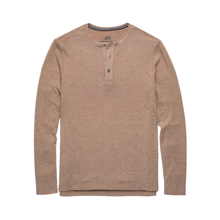 Sean Ultra Soft Classic Henley | Camel Heather