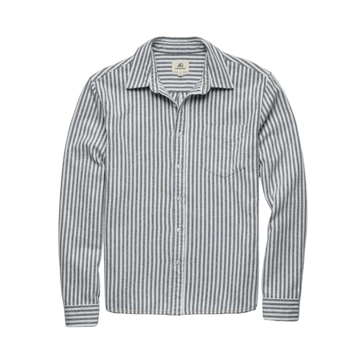 Brian Brushed Twill Stripe Shirt | Navy