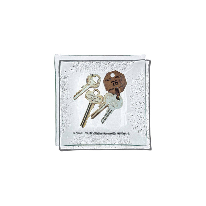 Key Skeleton Printed Glass Tray