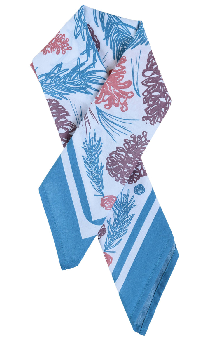 Pine Cone Bandana | Blue/Green