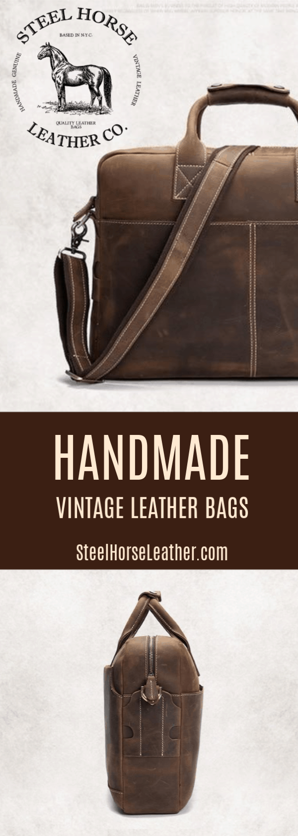 The Welch Briefcase | Vintage Leather Messenger Bag
