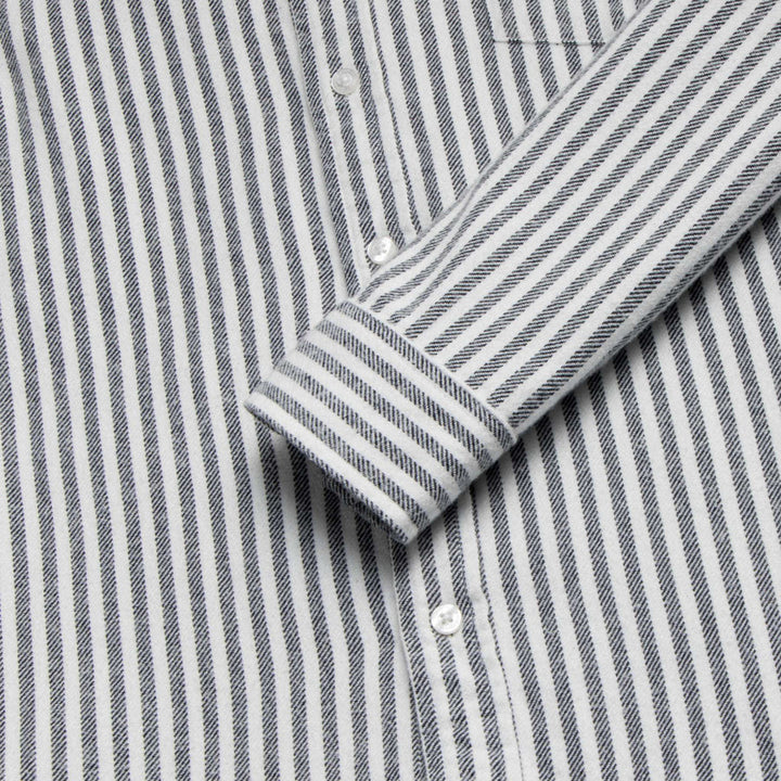 Brian Brushed Twill Stripe Shirt | Navy