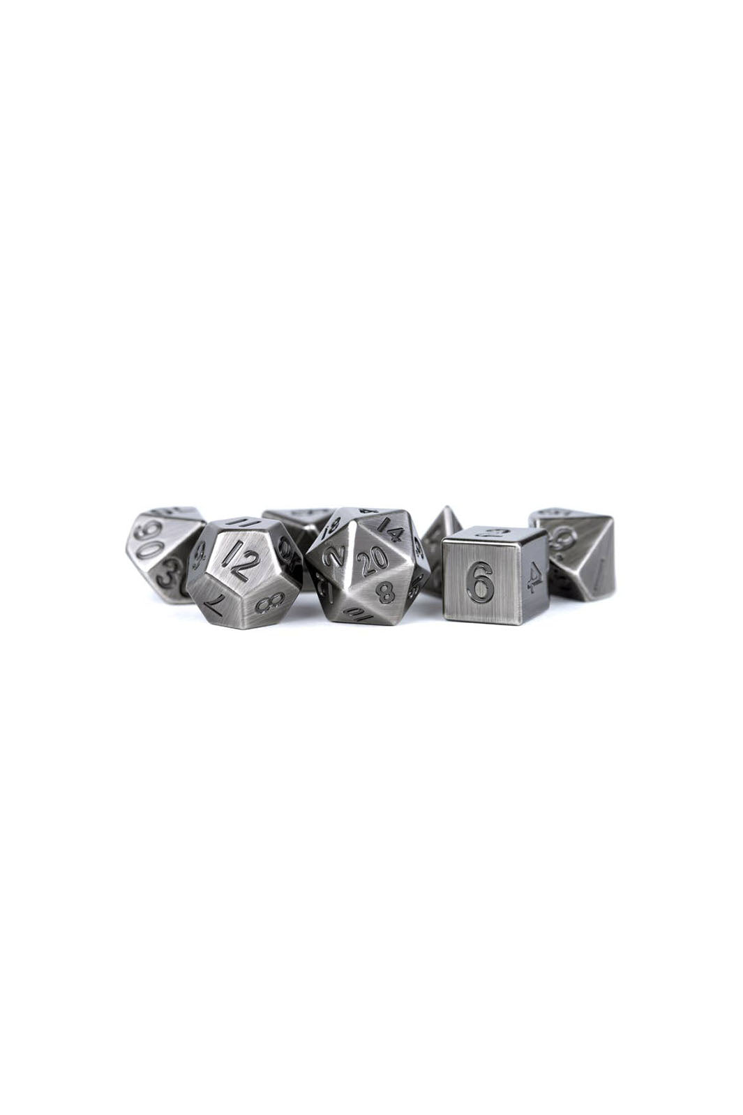 16mm Metal Polyhedral Dice Set - Antique Silver