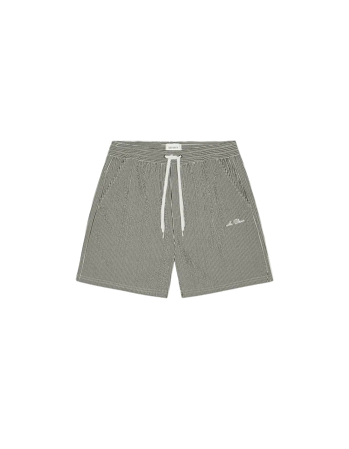 Stan Stripe Seerseucker Swim Shorts | Black