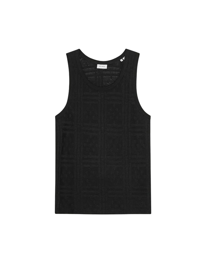 Huxley Pointelle Tank Top | Black