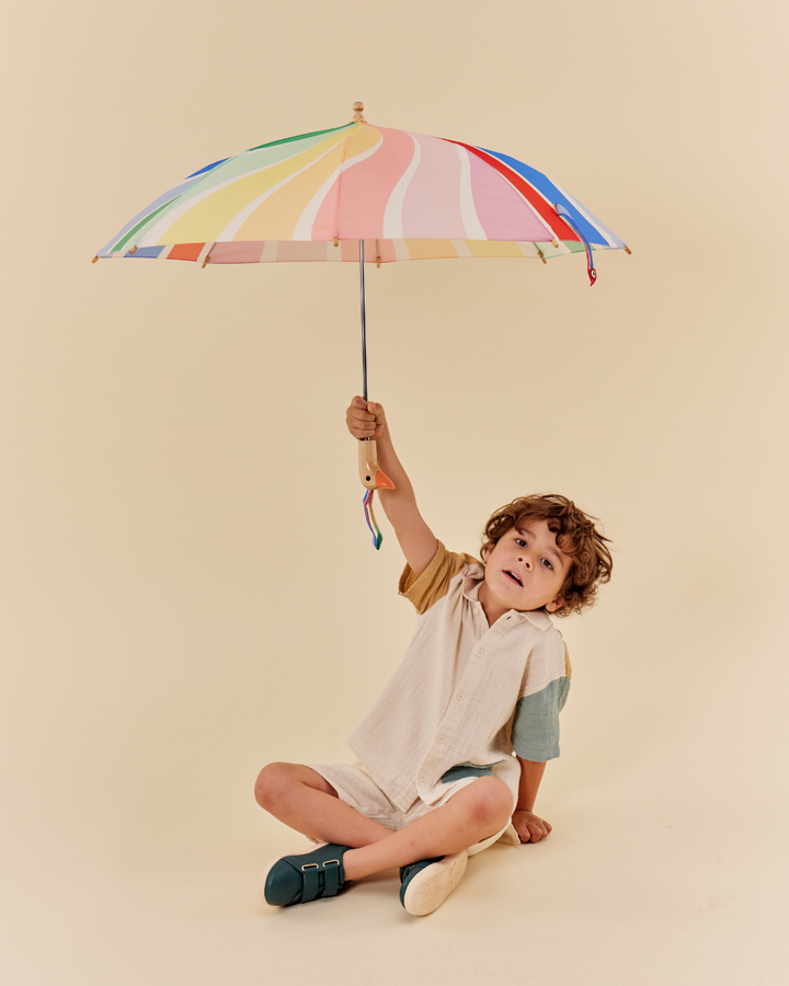 Duckling Umbrella - ODH x Meri Meri | Rainbow Stripes
