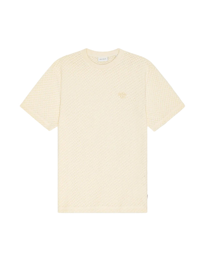 Knitted Check T-Shirt | Eggnog White