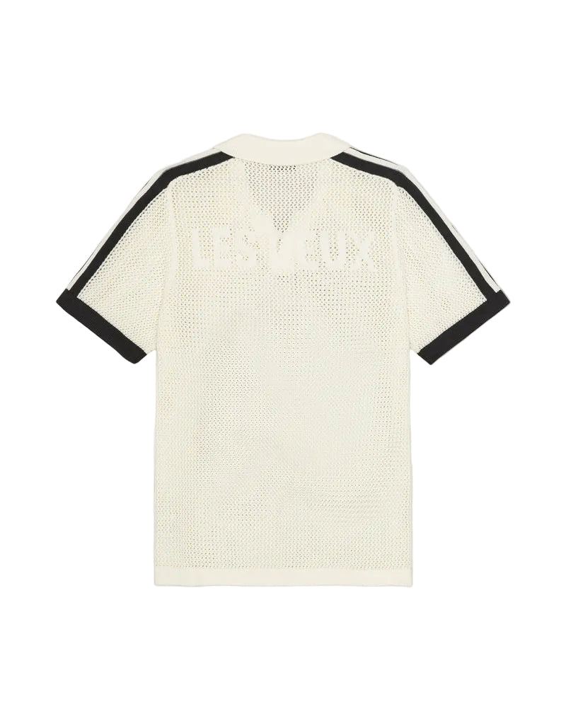 Logo Grid Knitted Polo | Light Ivory