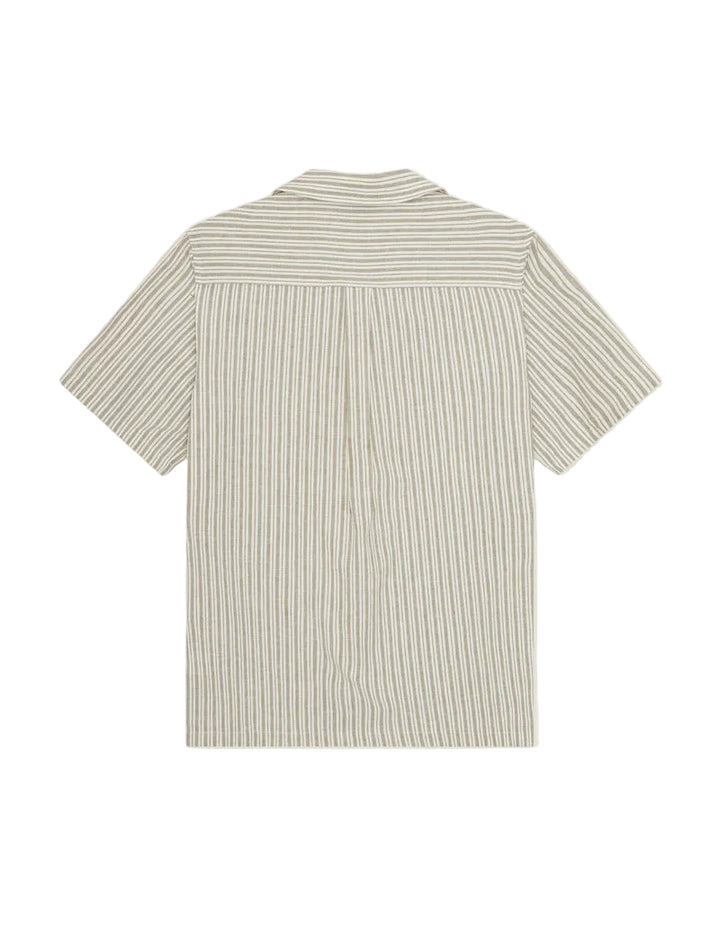 Stripe Cotton Linen SS Shirt | Dark Sand