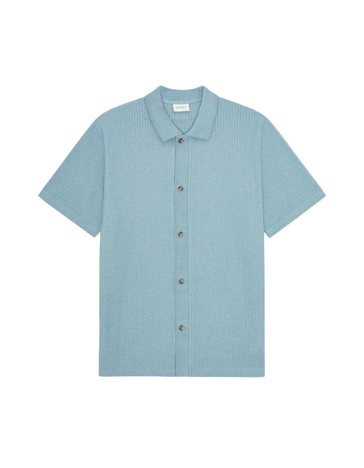Pointelle SS Shirt | Faded Denim