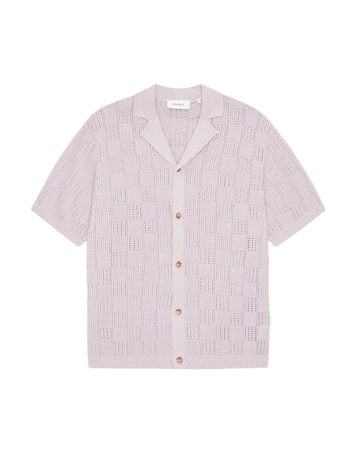 Square Knitted SS Shirt | Iris Purple