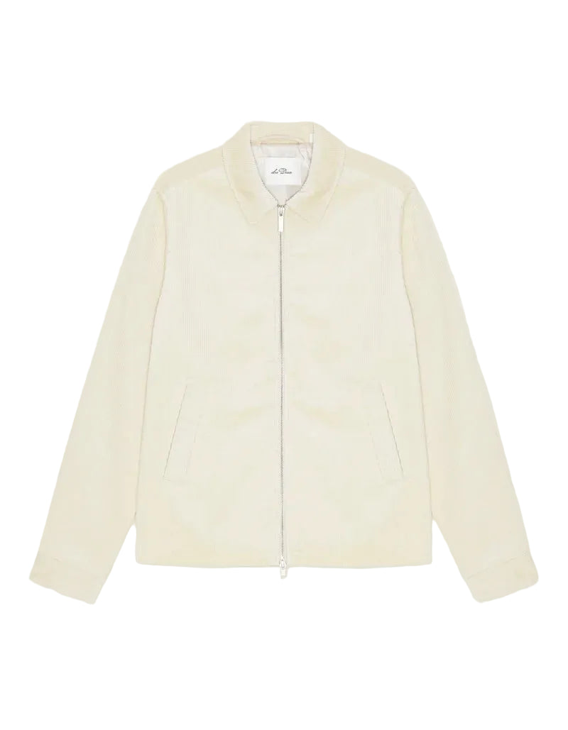 Corduroy Zipper Coach Jacket | Ivory