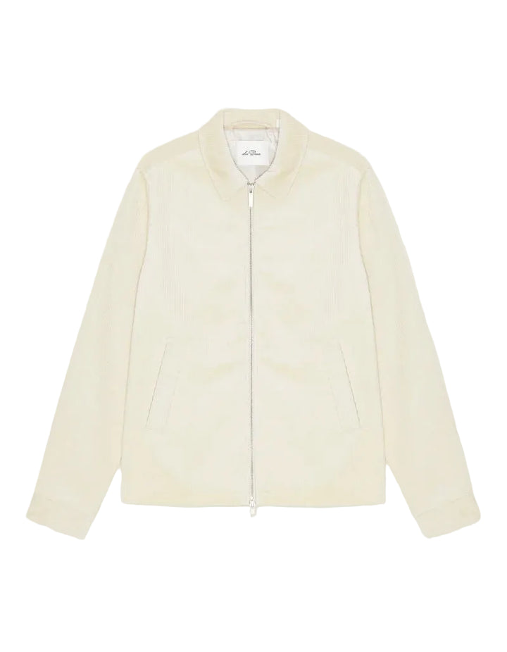 Corduroy Zipper Coach Jacket | Ivory