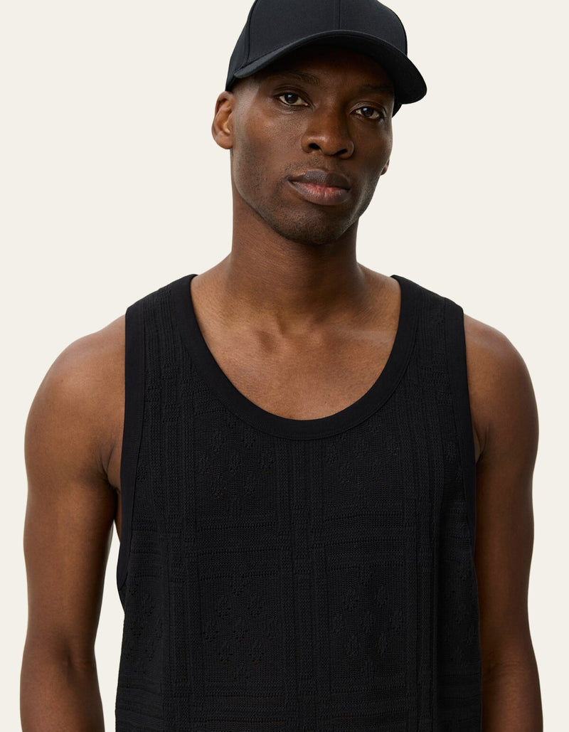 Huxley Pointelle Tank Top | Black