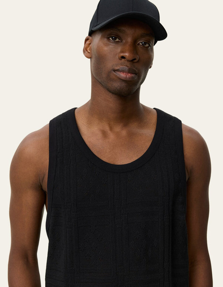 Huxley Pointelle Tank Top | Black