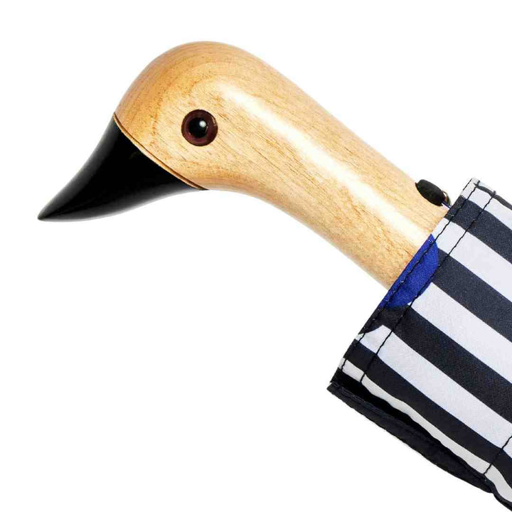 Polkastripe Pattern Compact Eco-Friendly Duckhead Umbrella