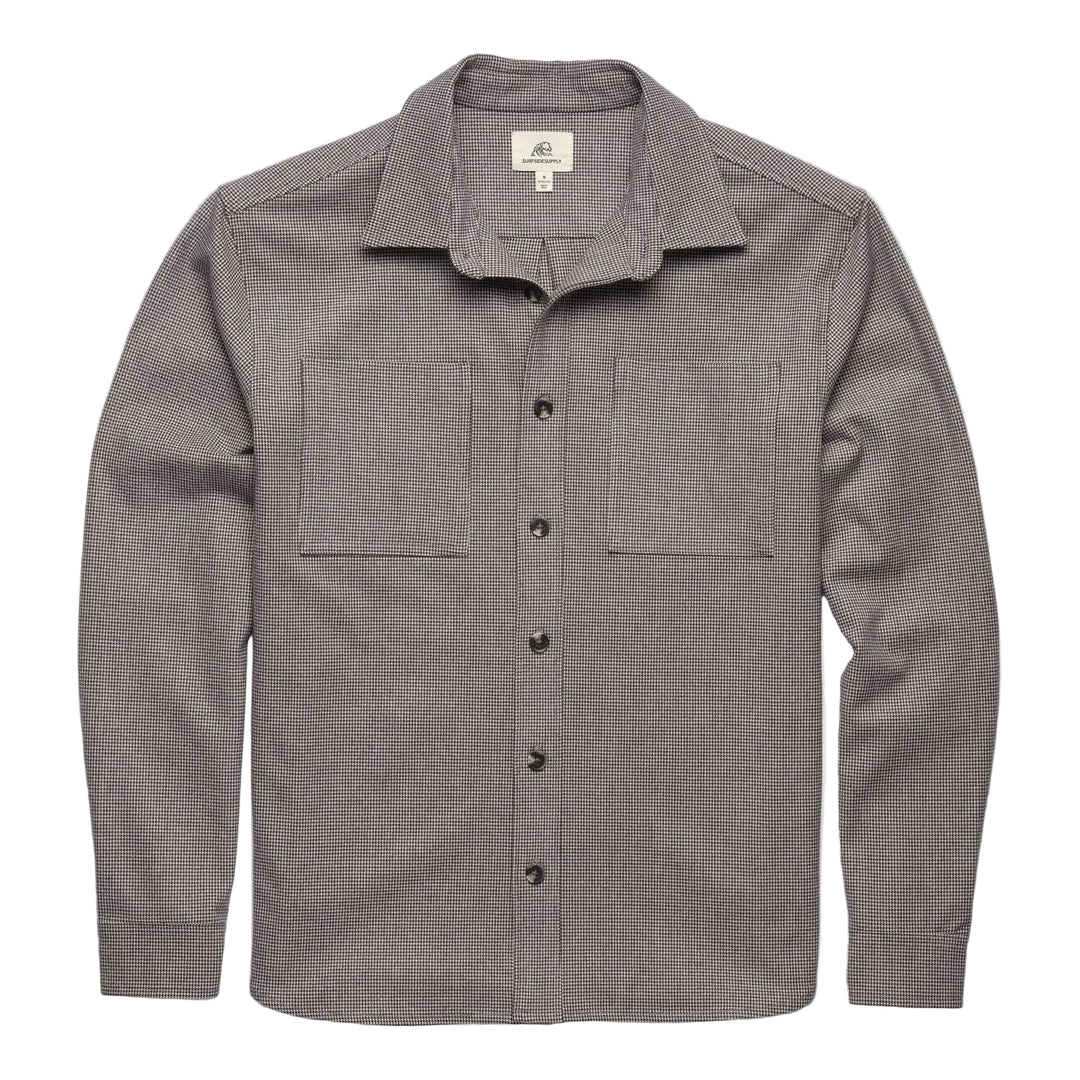 Louis Houndstooth Soft Overshirt | Ebony