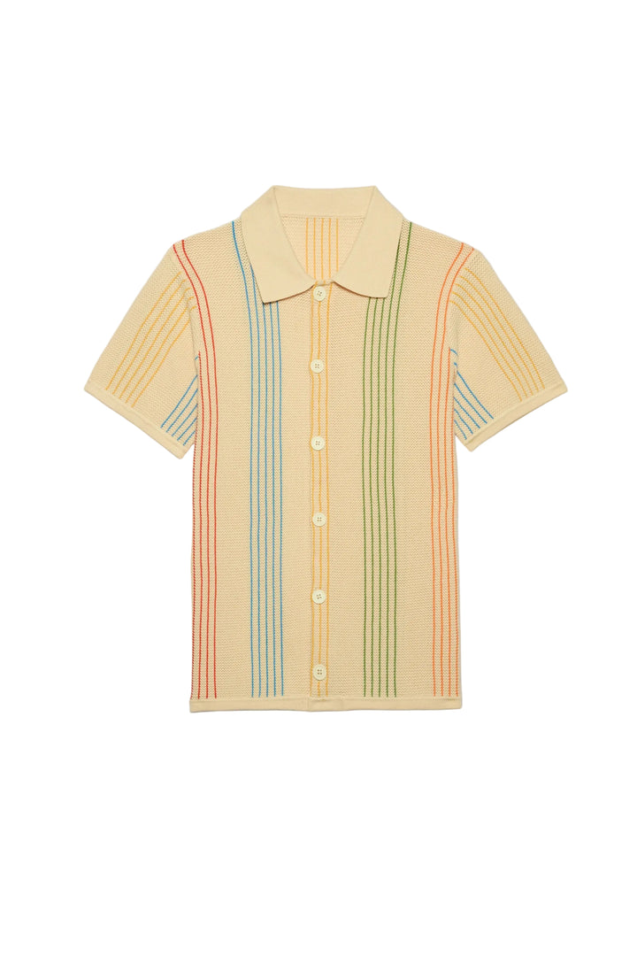 Sliced Knit Shirt | Beige