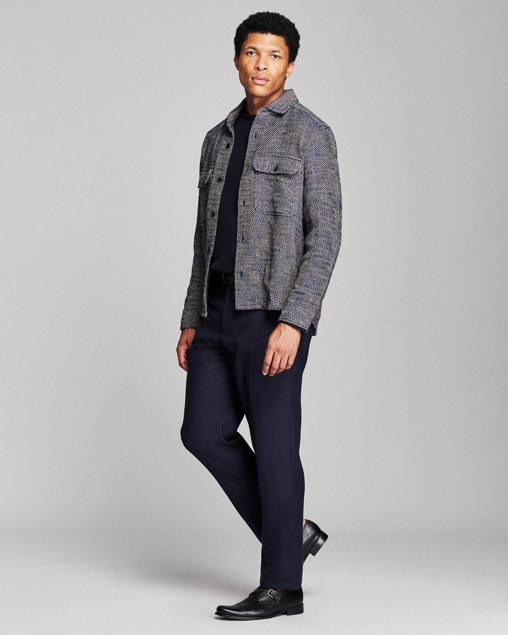 Herringbone CPO Overshirt | Carbon Blue Multi