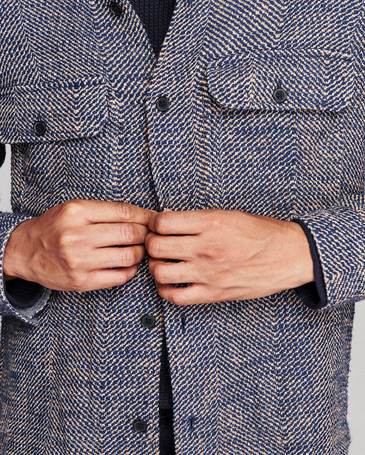 Herringbone CPO Overshirt | Carbon Blue Multi