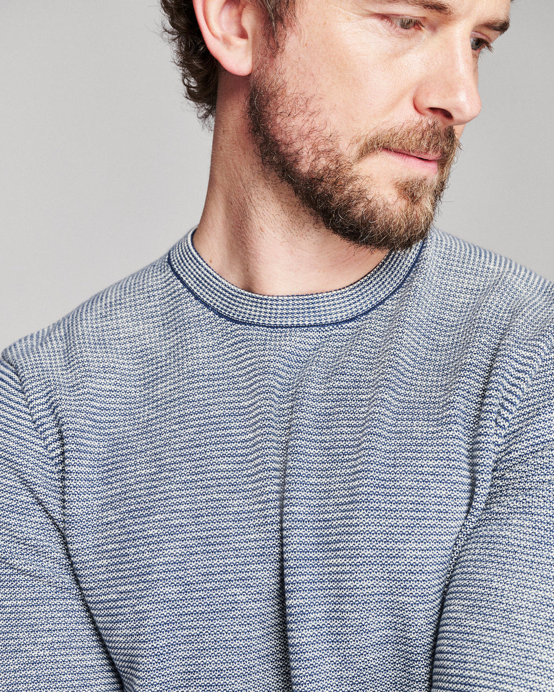 Tuck Stripe Crew | Dark Denim