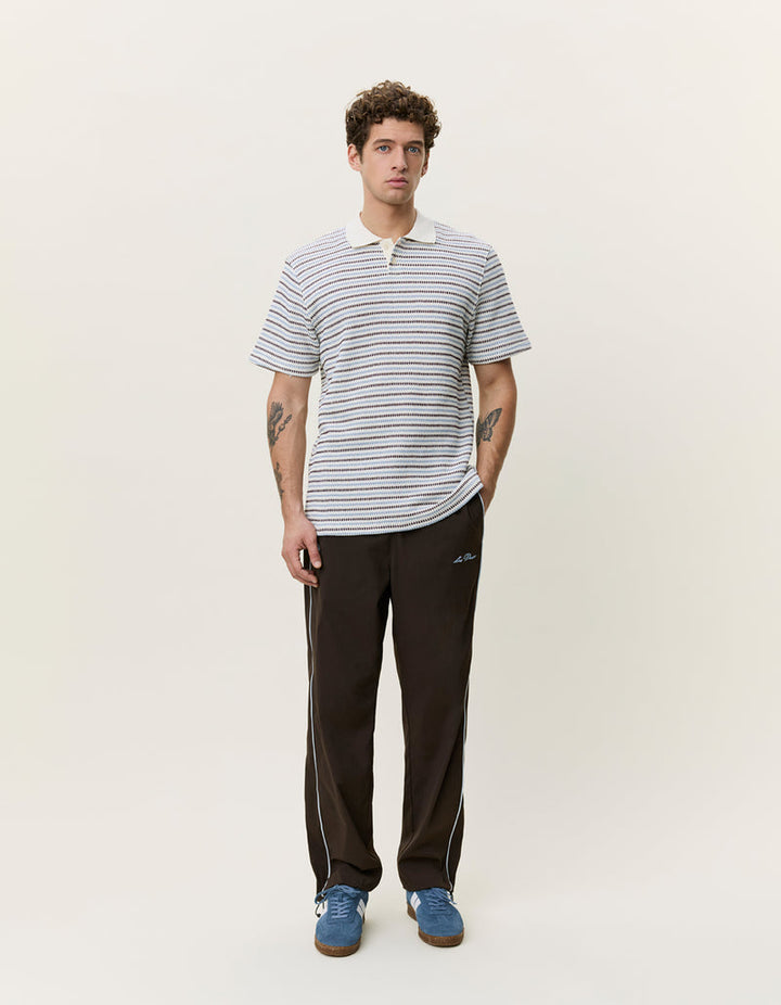 Knitted Stripe Polo | Eggnog White