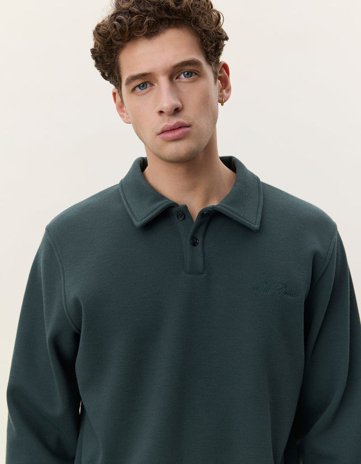 Piqué Polo Sweatshirt | Pine Green