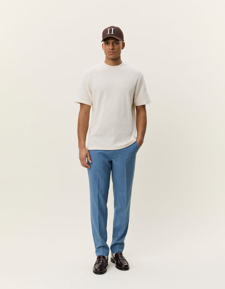 Knitted Check T-Shirt | Eggnog White