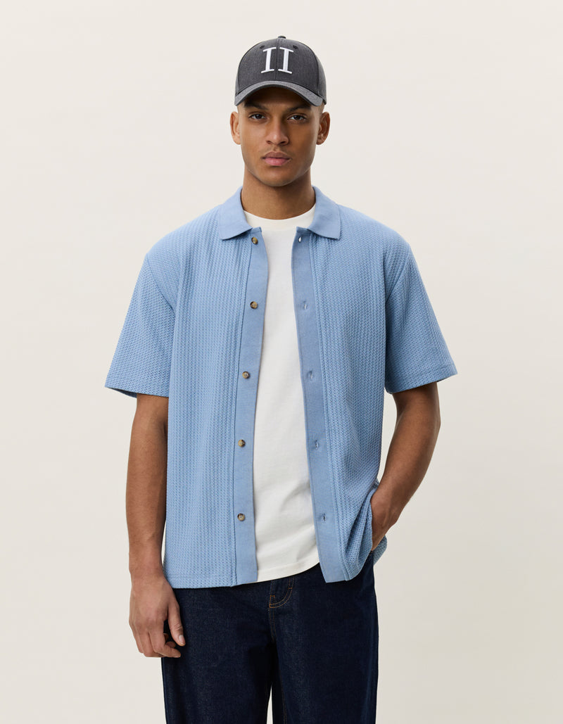 Pointelle SS Shirt | Faded Denim