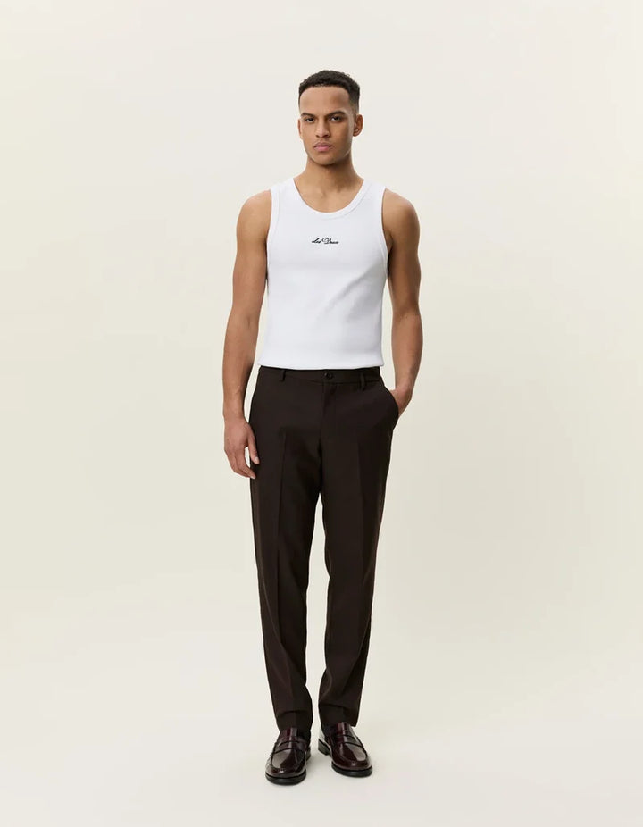 Brushed Twill Reg Suit Pant | Mole Brown