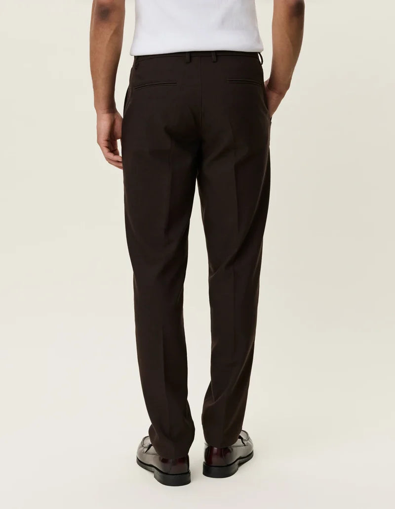 Brushed Twill Reg Suit Pant | Mole Brown