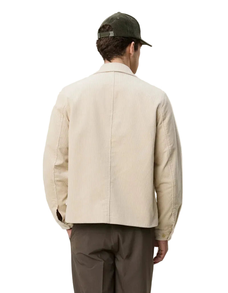 Corduroy Zipper Coach Jacket | Ivory