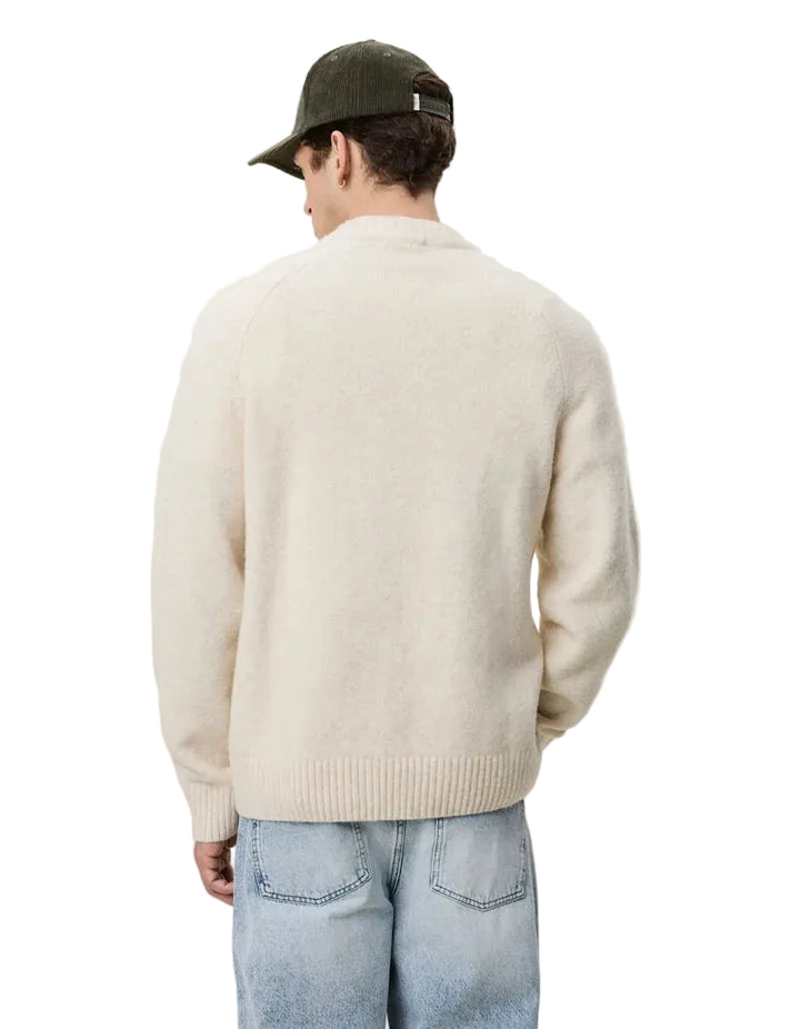 Wool Rib Soft Roundneck Knit | Ivory