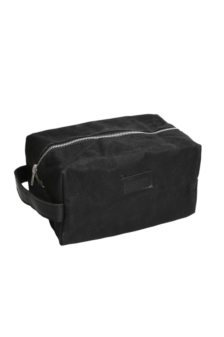 Waxed Cotton Dopp Kit Toiletry Bag | Black