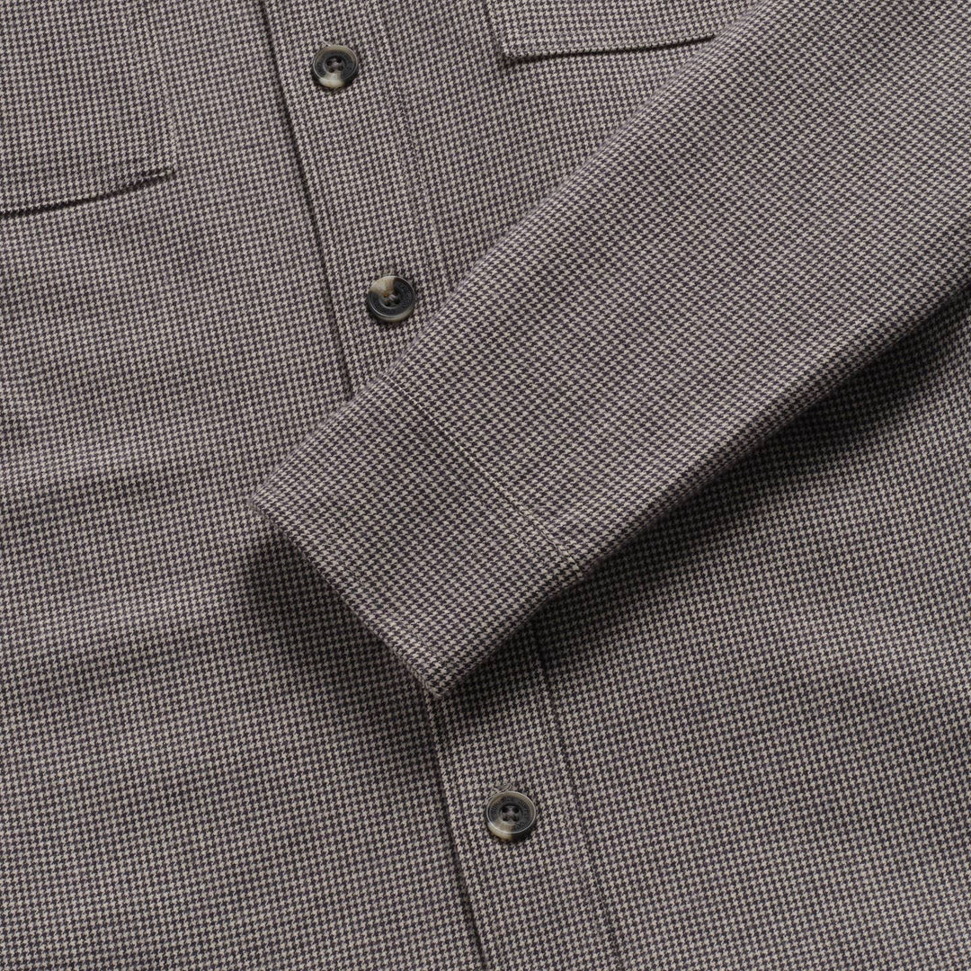 Louis Houndstooth Soft Overshirt | Ebony
