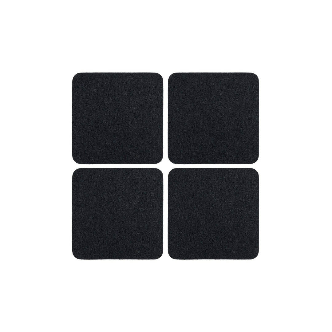 Merino Wool Felt Square Coasters | Black
