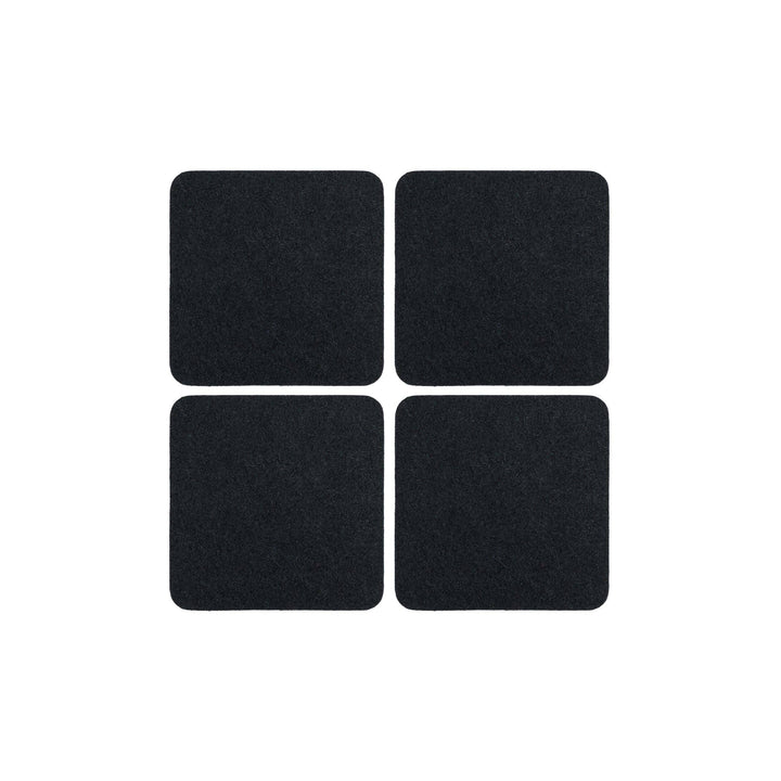 Merino Wool Felt Square Coasters | Black