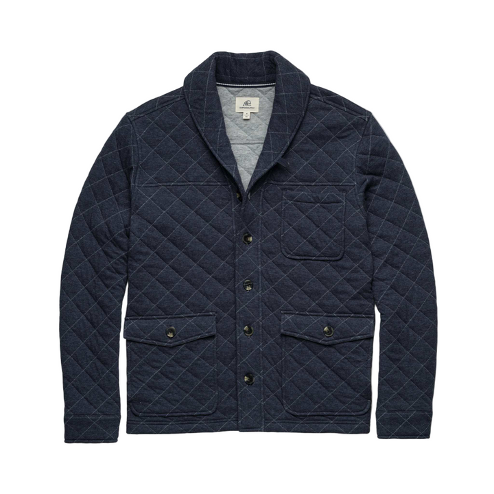 Austin Quilted Shawl Cardigan | Navy Heather