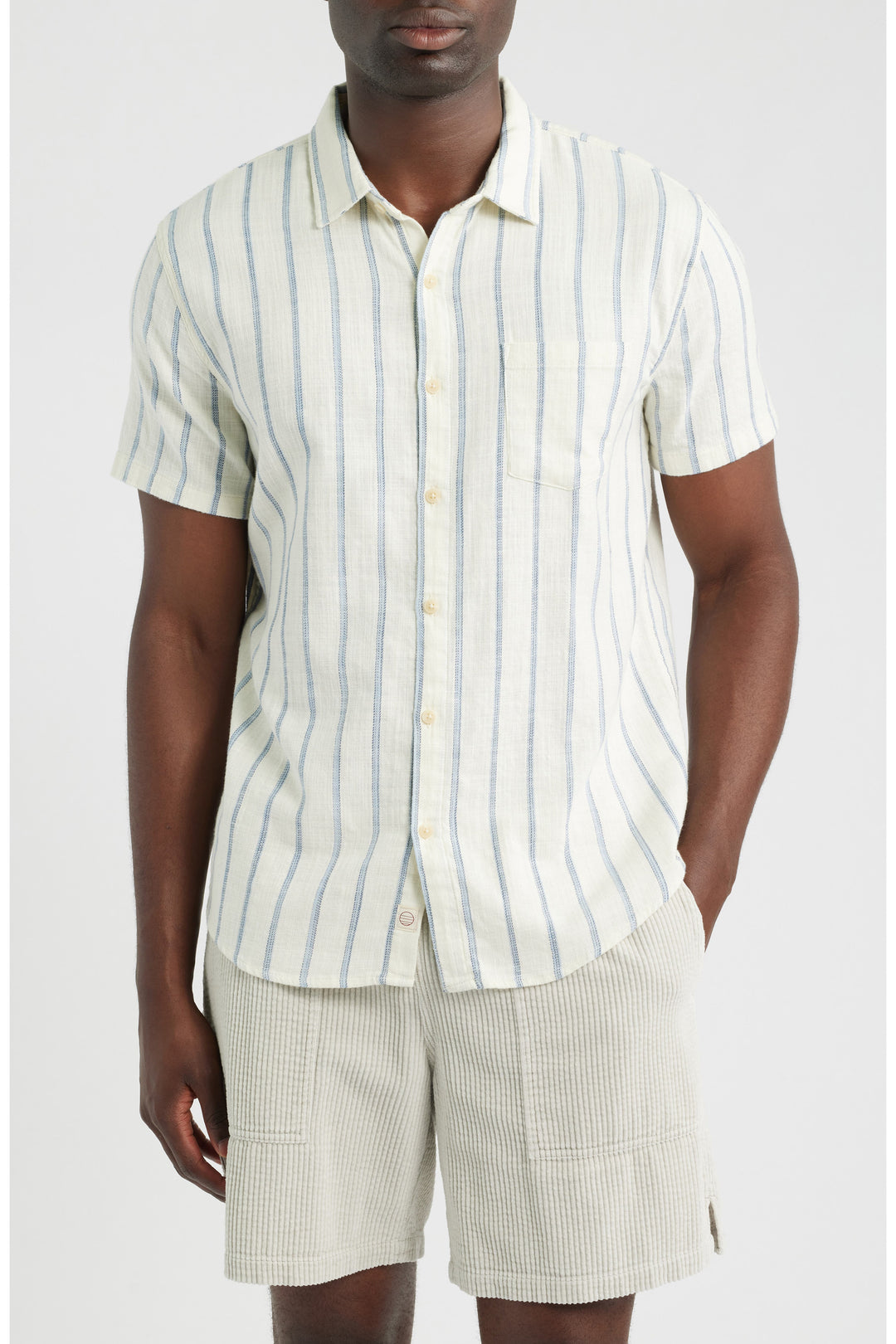 Classic Stretch Selvage Shirt | Navy Stripe