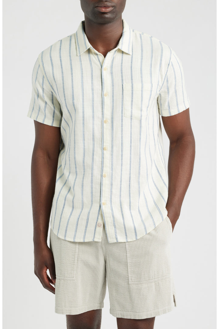 Classic Stretch Selvage Shirt | Navy Stripe