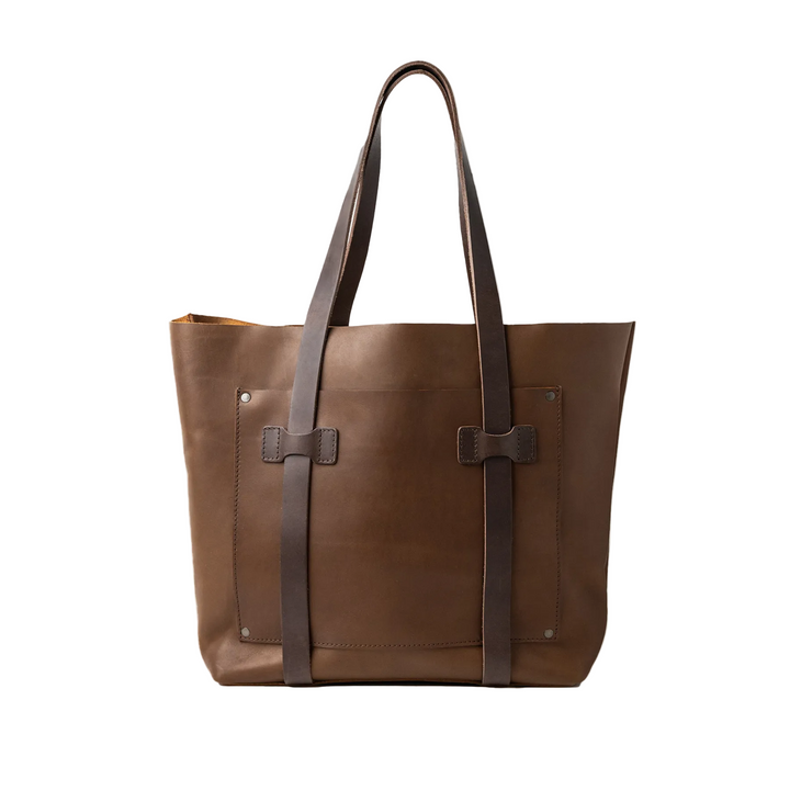 Full-Grain Leather Large Tote Bag | Chocolate