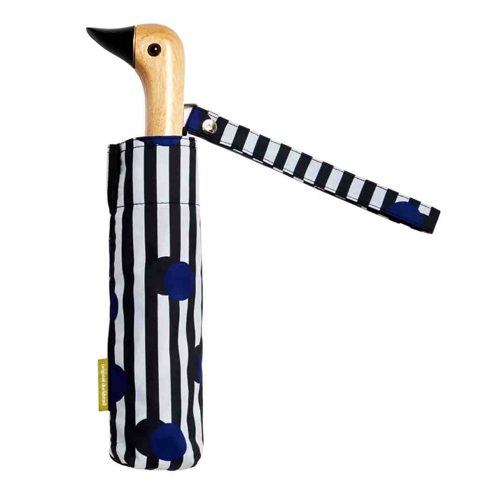 Polkastripe Pattern Compact Eco-Friendly Duckhead Umbrella