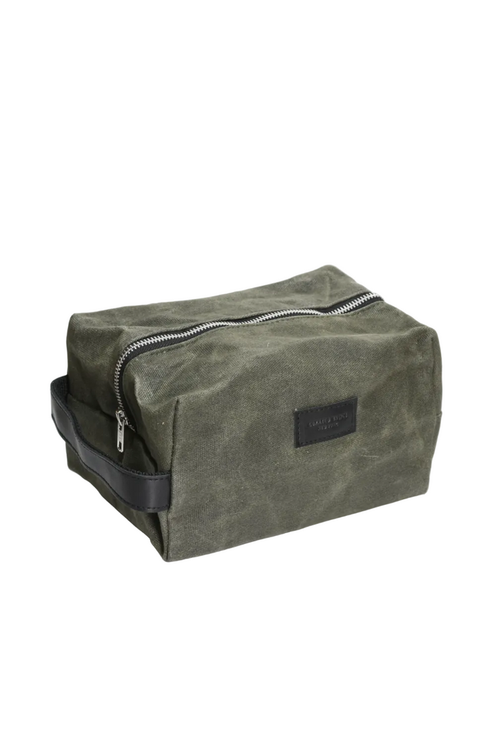 Waxed Cotton Dopp Kit Toiletry Bag | Green