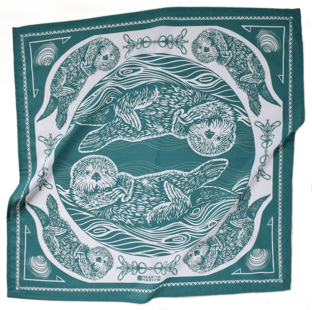 Otter Bandana - 100% Cotton - Nautical Print - Hanky Ascot