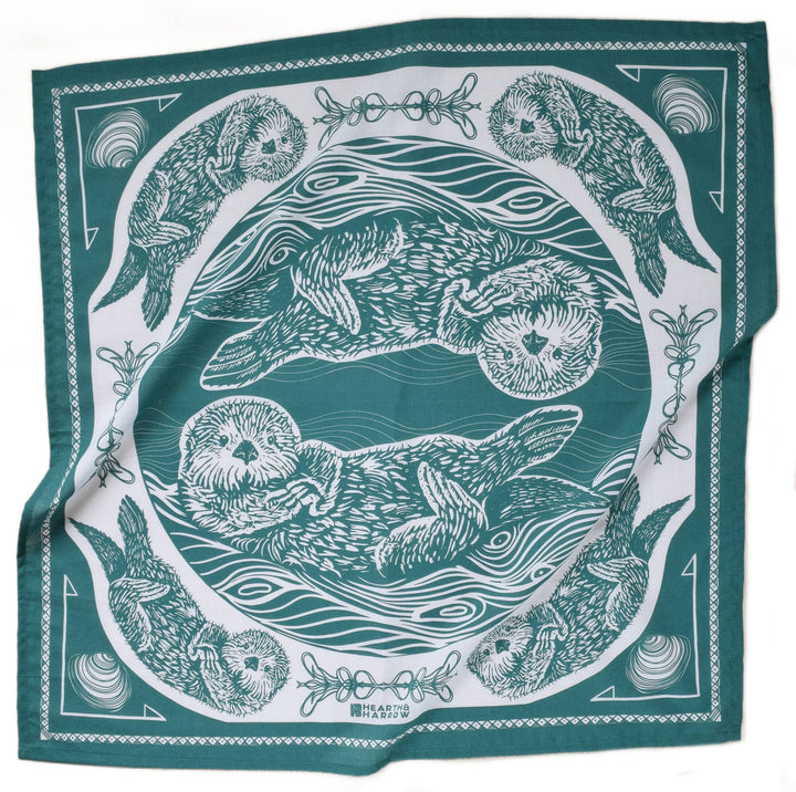 Otter Bandana - 100% Cotton - Nautical Print - Hanky Ascot