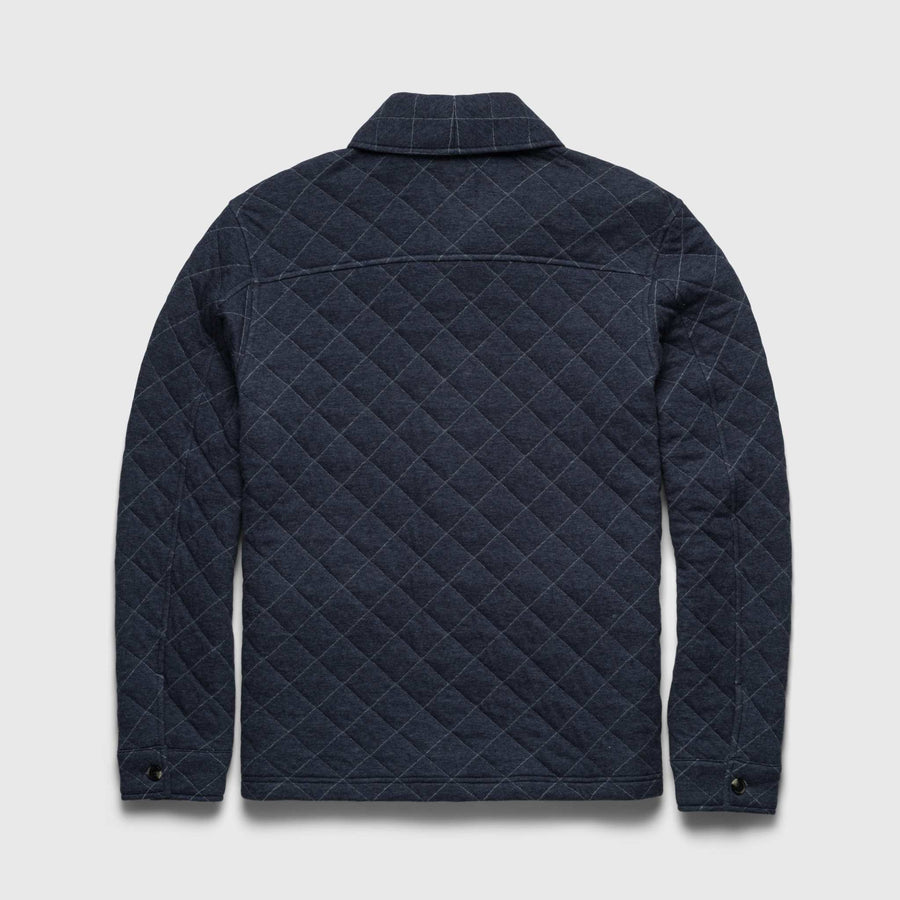 Austin Quilted Shawl Cardigan | Navy Heather